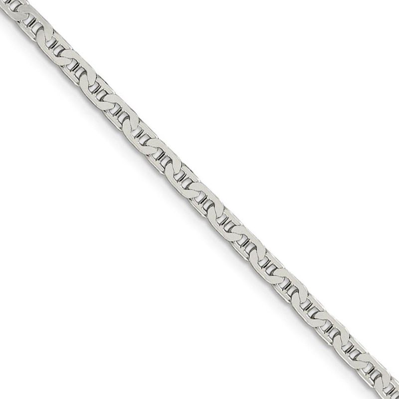 3mm, Sterling Silver, Flat Anchor Chain Necklace, 20 Inch